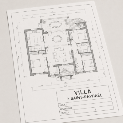 plan architecture villa saint-raphaël