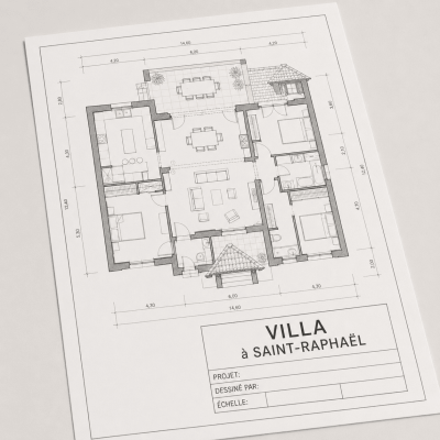 plan architecture villa saint-raphaël